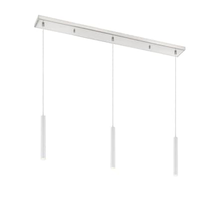 Z-Lite Forest 3 Light Island/Billiard, Brushed Nickel & Matte White 917MP12-WH-LED-3LBN